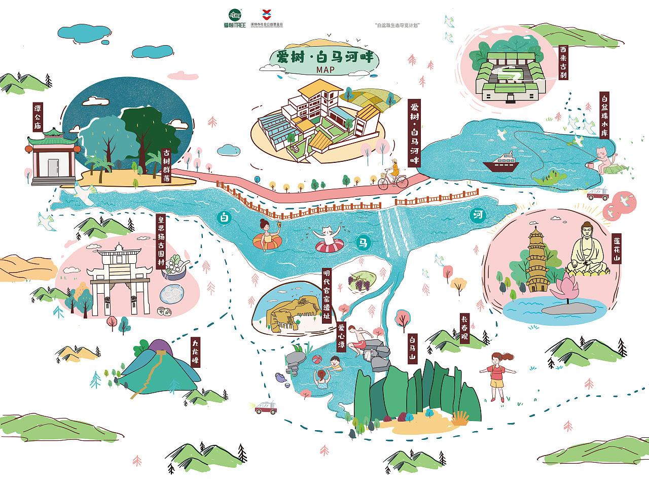 东方华侨农场手绘地图景区的艺术表现