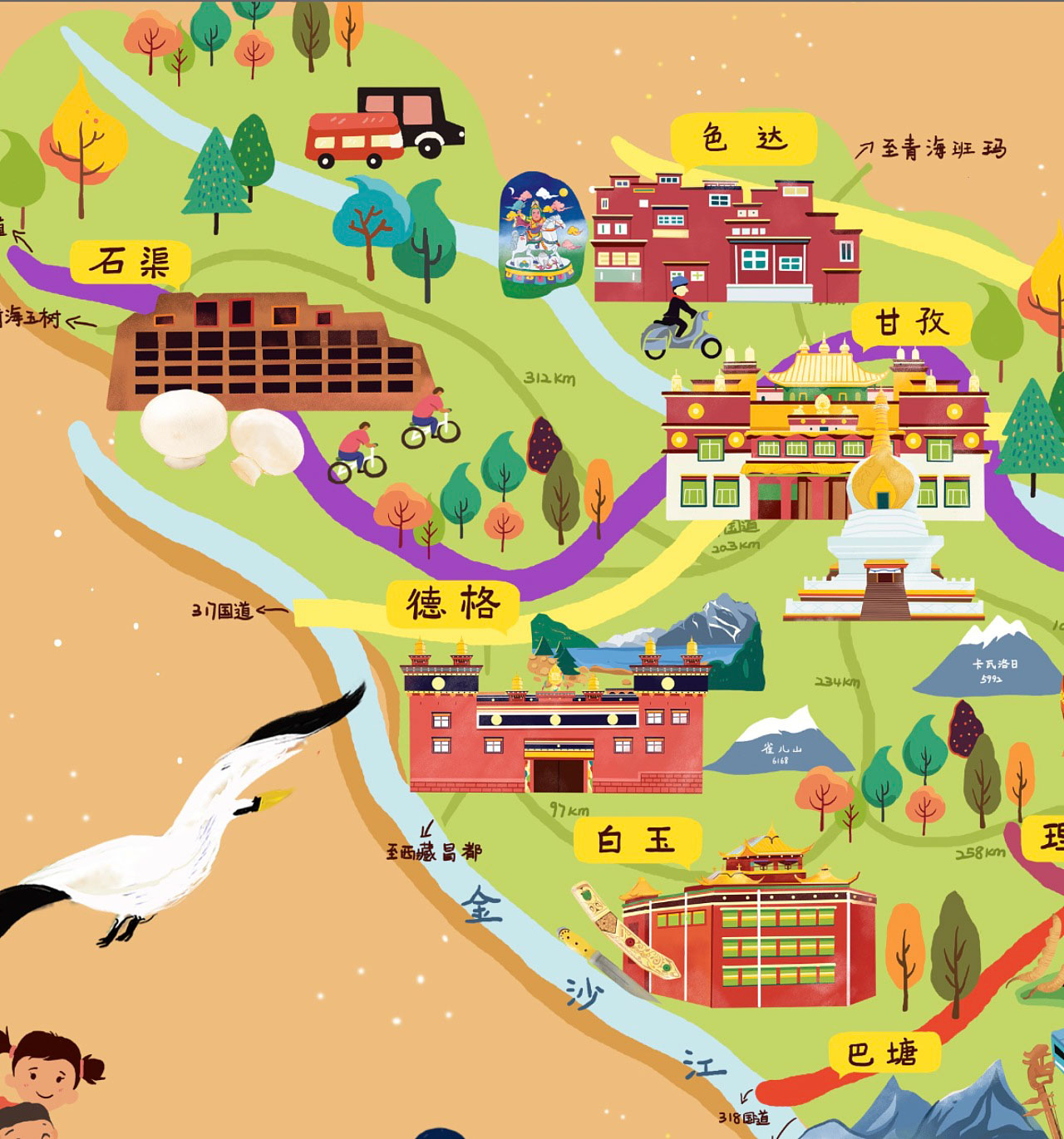 东方华侨农场手绘地图景区的文化宝库